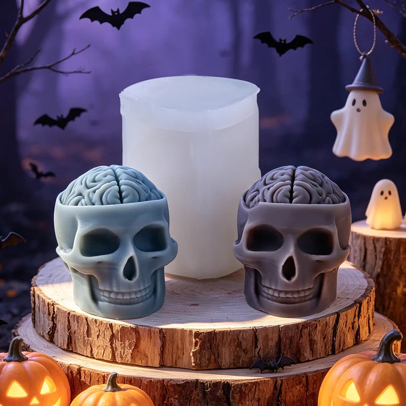 Silicone Mold for Candle Making and Crafts - Mummy Skull Design, Food Grade, Heat-Resistant, Multi-Color Variants