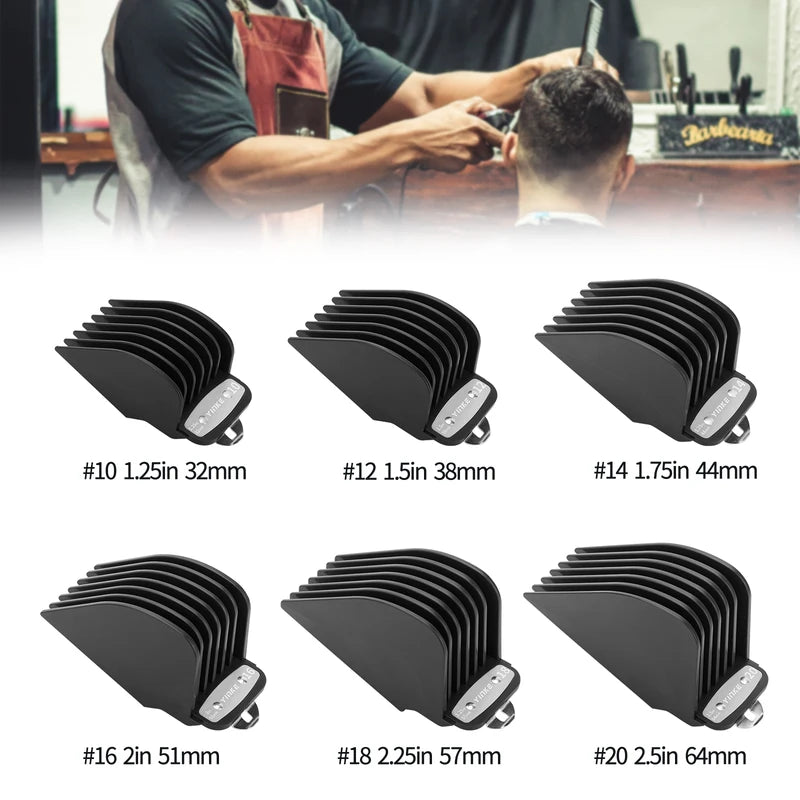 Hair Clipper Guide Comb Attachments Set - 6 Sizes for Wahl & Trimmers