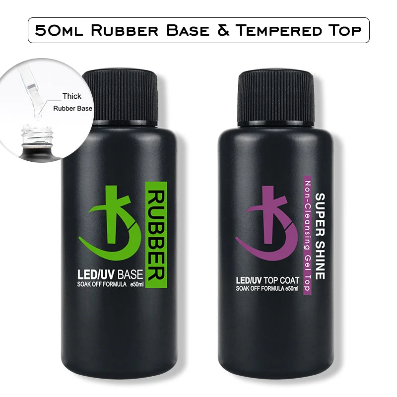Strong Rubber Base Gel Nail Polish 50ml Semi-Permanent High Gloss Top Coat