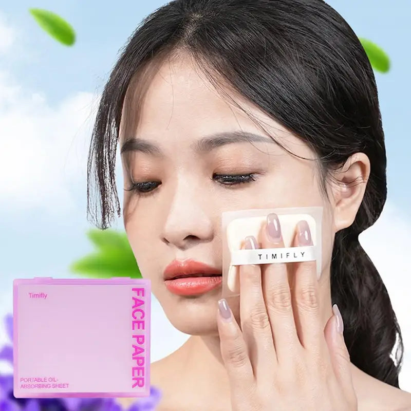 Portable Oil Absorbing Facial Tissues with Mirror Case - Skin Care Blotting Paper