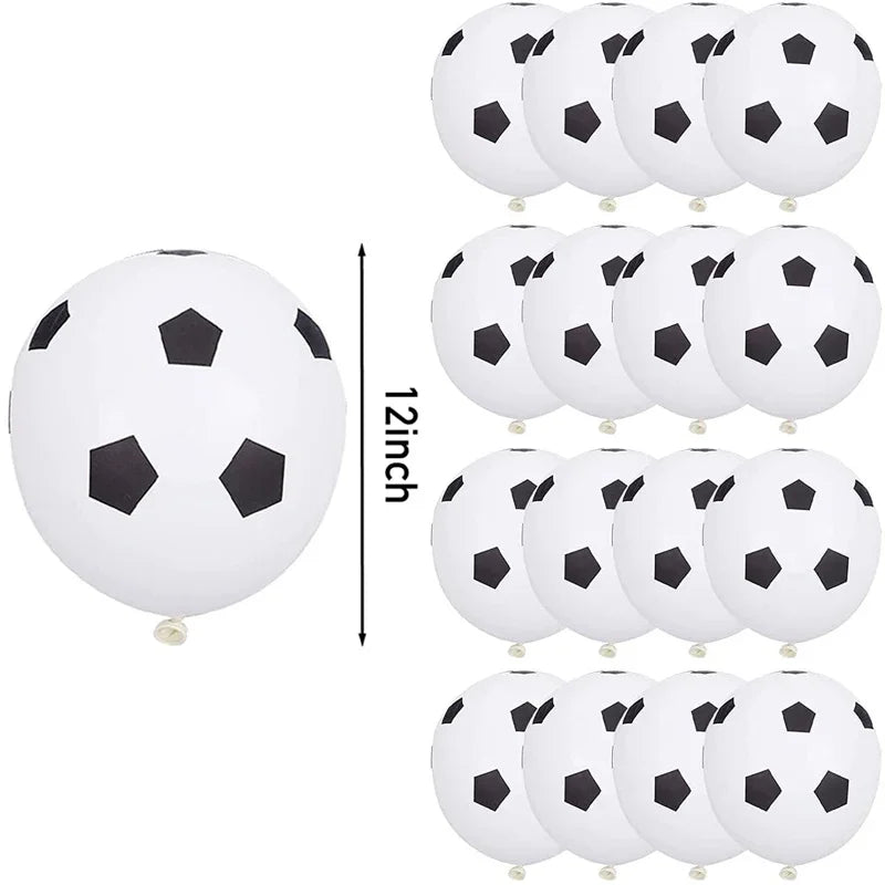 12-Inch Latex Soccer Balloons Set for Sports Theme Birthday Party Decorations