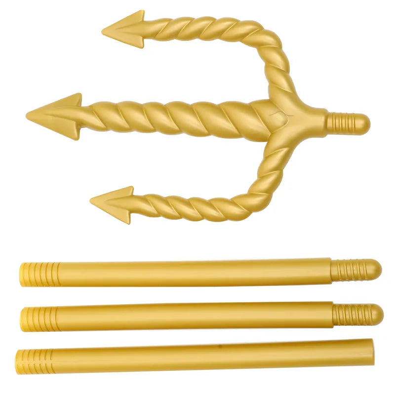 Halloween Demon Fork Prop - Gold Plastic Costume Accessory for Cosplay & Party