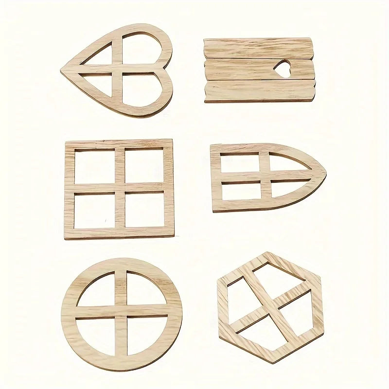 Wooden Fairy Window Decorations DIY Craft Supplies for Fairy Gardens and Scrapbooking