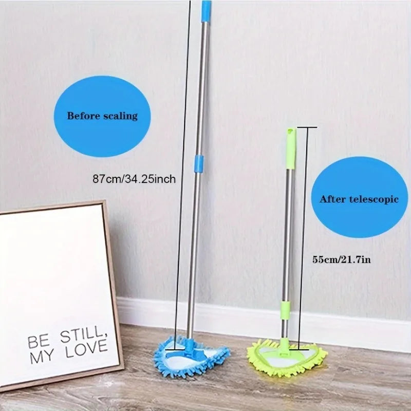 Triangle Retractable Wall Mop for Ceiling & Floor Cleaning Dust Removal Small Home Tool