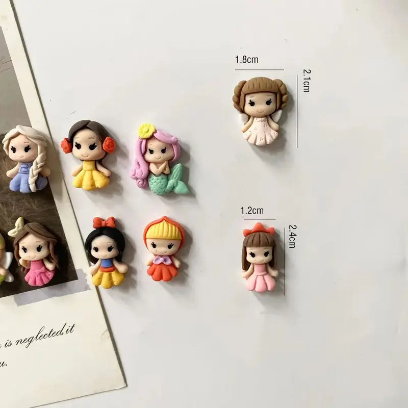 10pcs Mini Princess Refrigerator Stickers Resin Magnet Cute Photo Message Decor