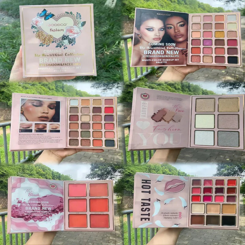 78-Color Makeup Palette Set with 5-Layer Book Design - Matte Shimmer Blush Contour Highlighter