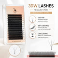 3D W Shape Eyelash Extensions Bundles - Soft, Fluffy, Ready-Made Eyelash Fans