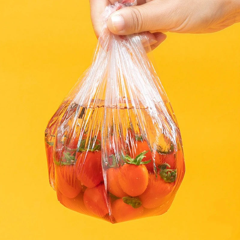 Disposable Food Cover Bags Set - Reusable Transparent Food Wraps for Kitchen Storage
