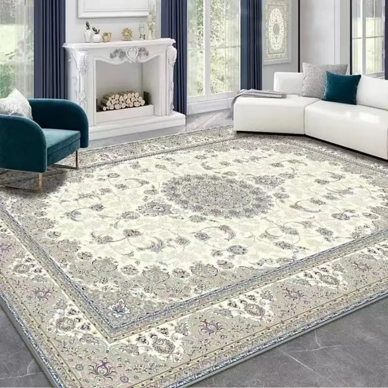 Bohemia Style Crystal Velvet Area Rug with Non-slip Backing for Living Room and Bedroom