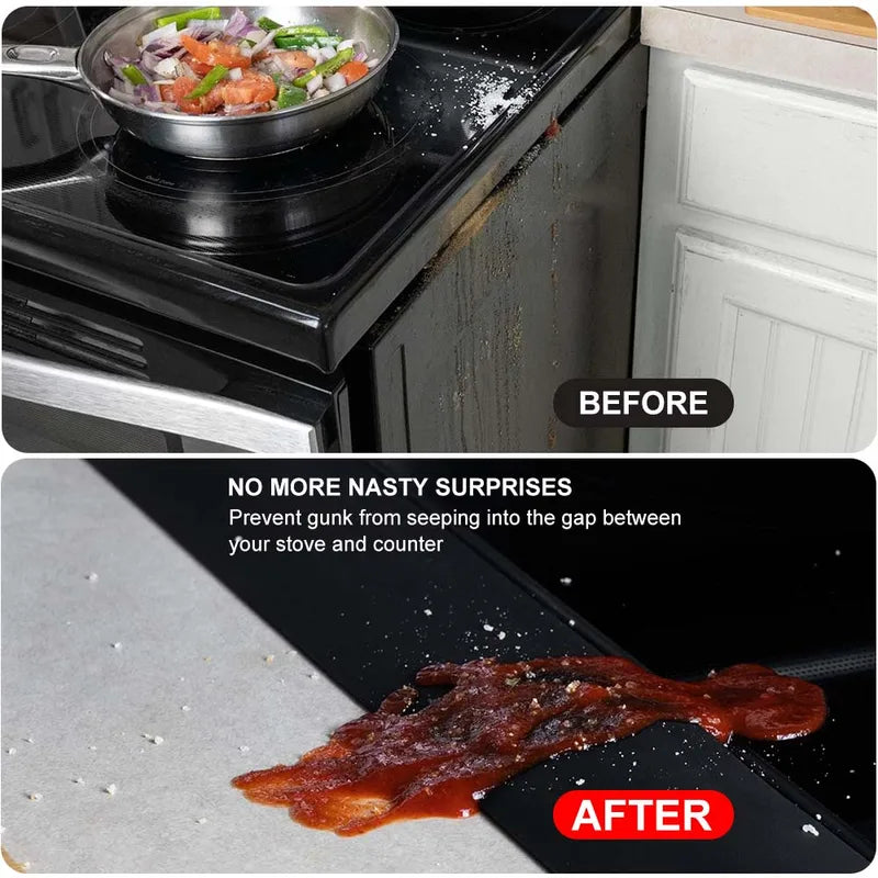 Silicone Stove Gap Covers for 4-25mm Gaps - Kitchen Counter Seal & Spill Protector