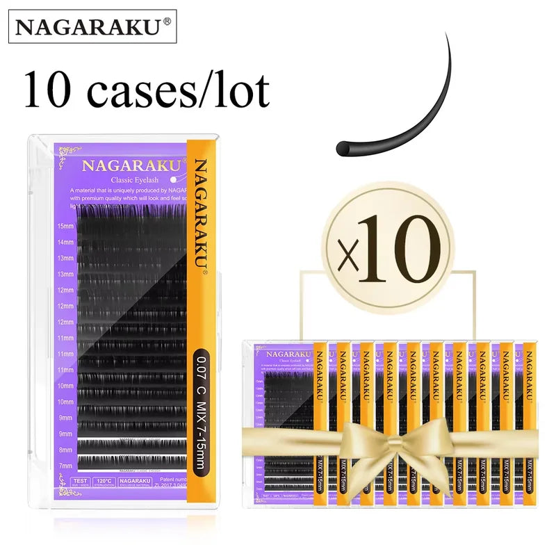False Eyelash Extensions 10 Cases Assorted Curl, Thickness & Length