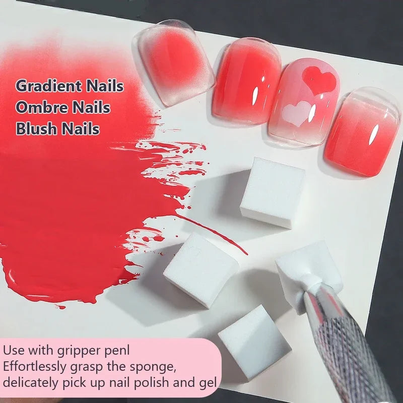 50Pcs Nail Art Sponge Set with Gradient and Grabber Tools for DIY Manicure