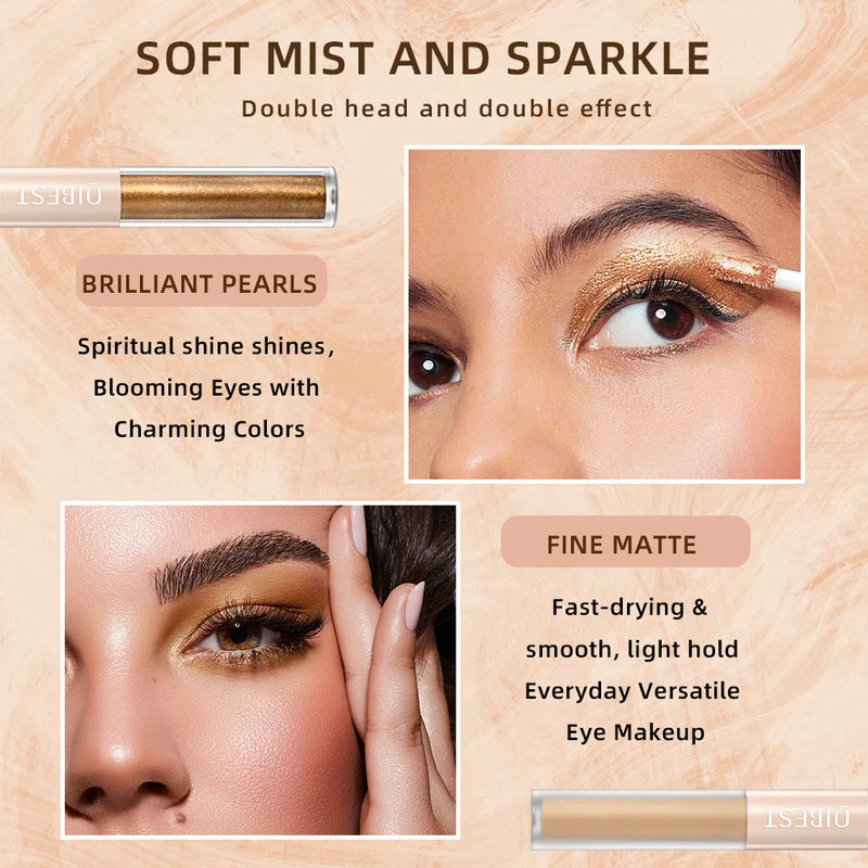 Double End Glitter Matte Eyeshadow Stick Pencil Waterproof Bicolor Makeup Tool