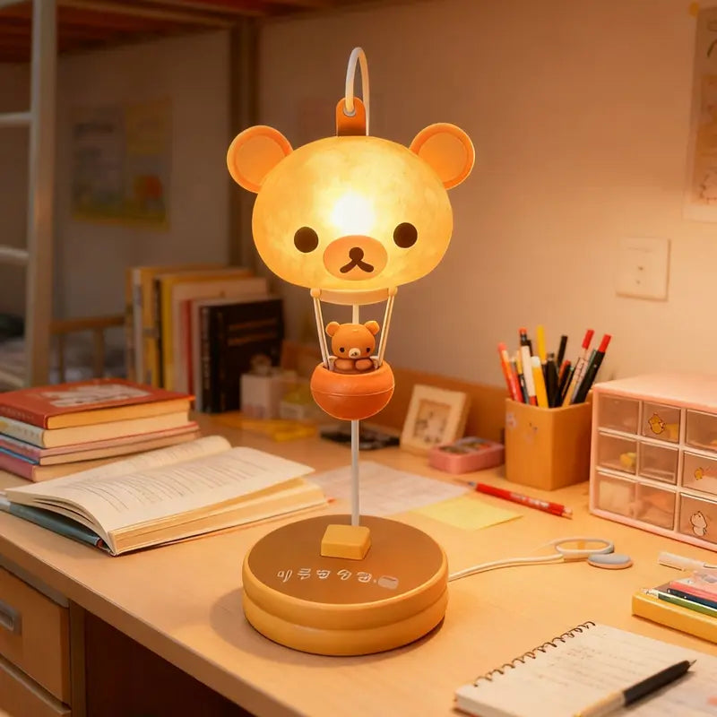 Cute Rilakkuma Night Light for Bedroom Desk - Decorative Table Lamp, Eye Protection Gift