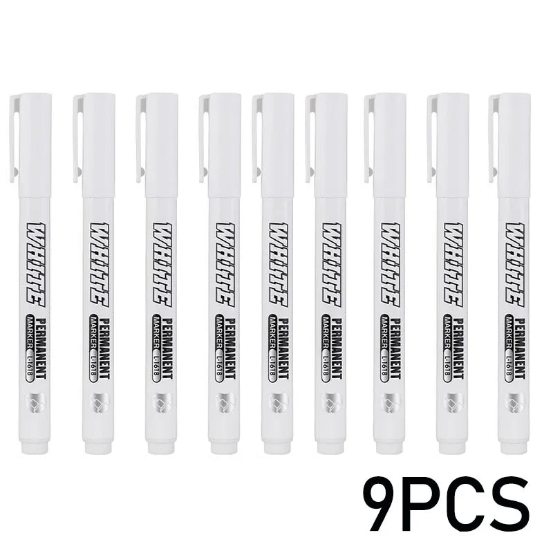 Waterproof Metal Paint Markers Set - Permanent White, Fabric, Wood, Leather