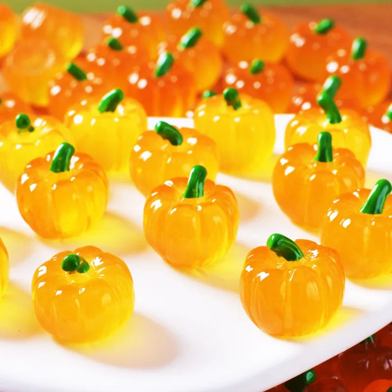 Mini Resin Pumpkin Ornaments for Halloween Fairy Gardens & Micro Landscapes - 10-100Pcs