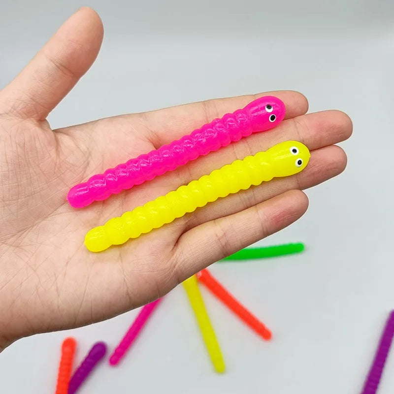Mini Colorful Soft Caterpillar Party Favors - Kids Birthday & Halloween Supplies, 12 or 24 Pieces