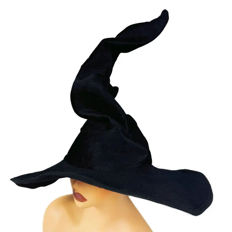 Velvet Witch Hat for Halloween Cosplay Party - Black Purple Green