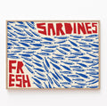 Canvas Wall Art Sardine Fisherman Aesthetic Poster for Modern Living Room & Kitchen