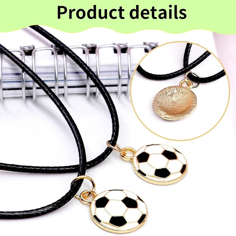 Football Pendant Necklaces Set - Sports-Themed Jewelry for Parties & Gifts