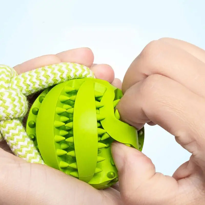 Pet Dog Toy Bite-Resistant Cotton Rope Treat Ball for Teeth Cleaning & Training