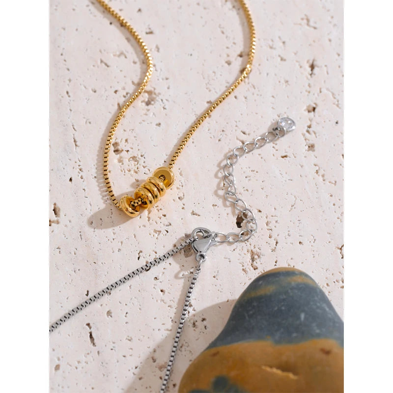 Stylish Zirconia Necklace Pendant - Removable Round Jewelry in Gold Color