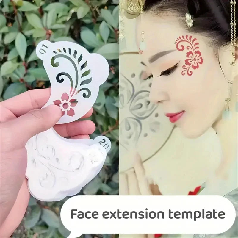 Reusable Face Painting Templates Set - Thickened PET Plastic, Washable & Reusable