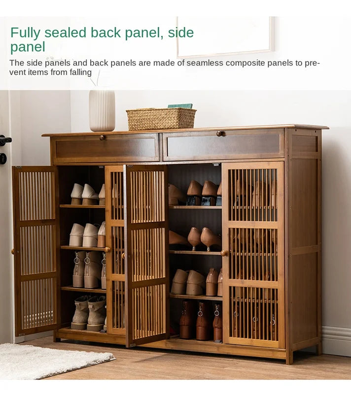 Multi-Layer Shoe Cabinet with Dustproof Storage for Living Room and Apartment