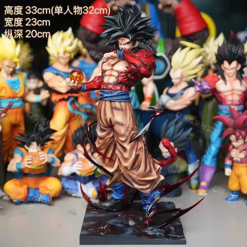 Dragon Ball Z SSJ4 Goku Action Figure PVC Collectible Toy with Replaceable Hands