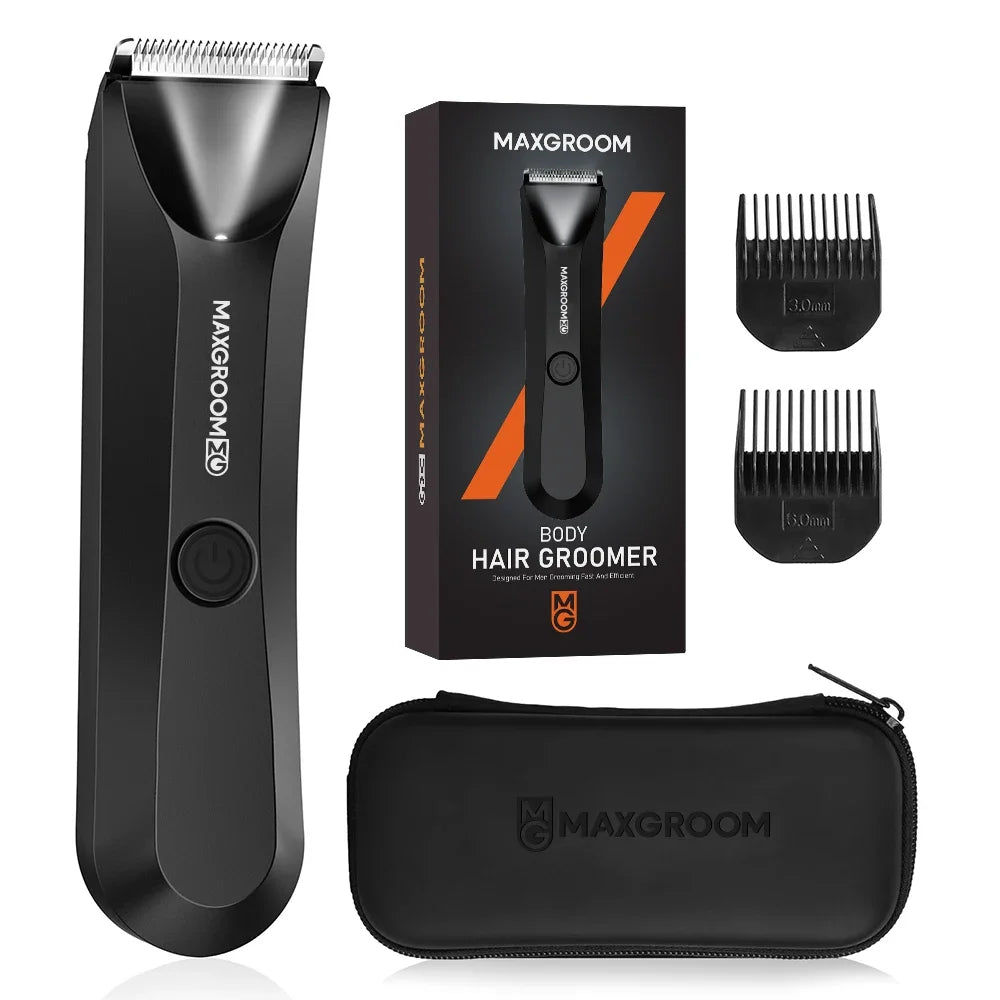Men's Body Hair Trimmer Electric Razor Waterproof with Ceramic Blades