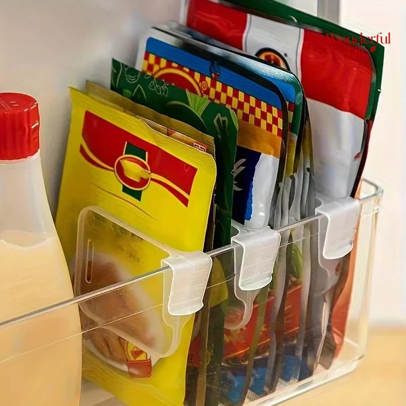 Refrigerator Storage Dividers Set - Adjustable Plastic Kitchen Organizer