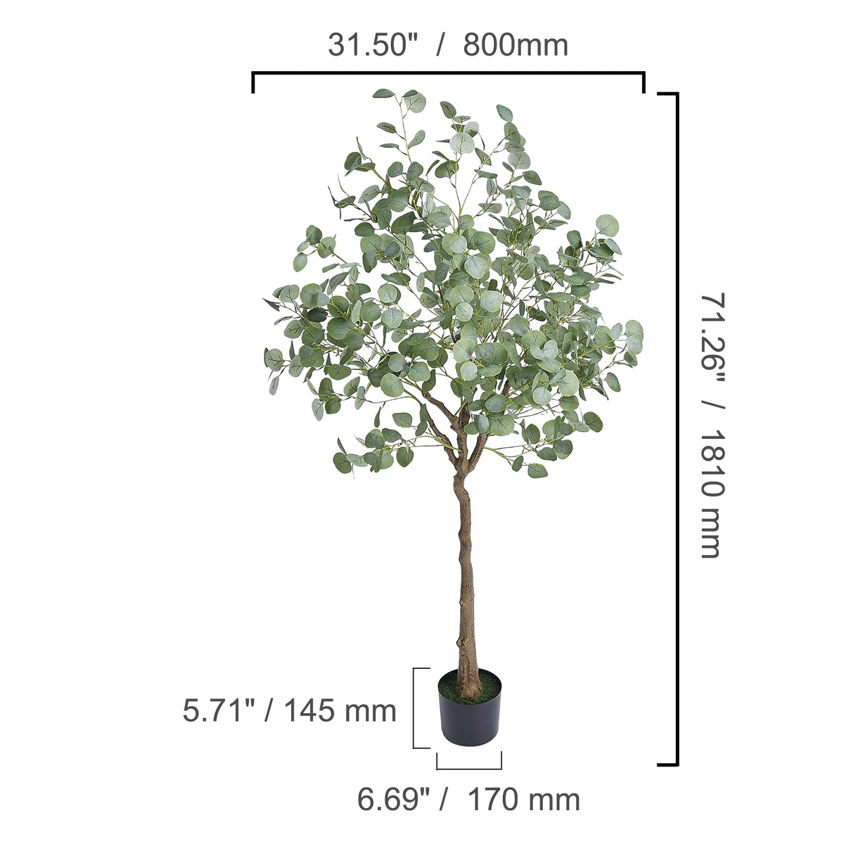 Artificial Olive Tree 4-6FT Tall Faux Plant with Anti-Tip Design for Home & Garden