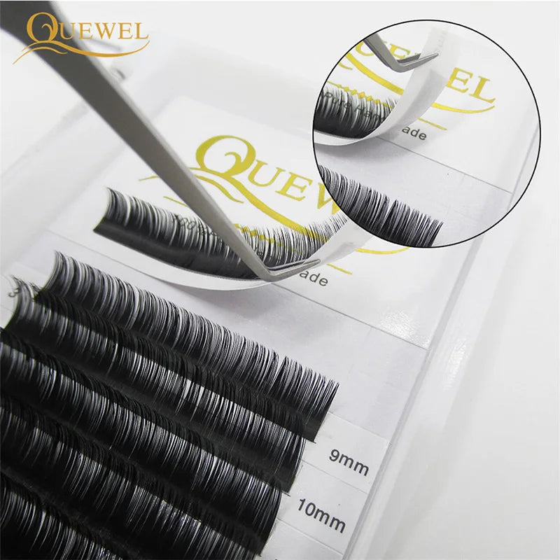 Flat Lash Extensions for Professionals - Ellipse Flat C/D Curl, 0.15/0.20mm, 17mm & More