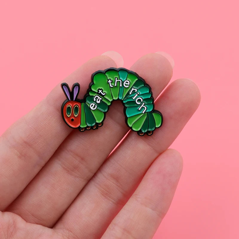 Eat Rich Enamel Pin Brooch - Funny Jewelry Gift for Backpack & Clothing