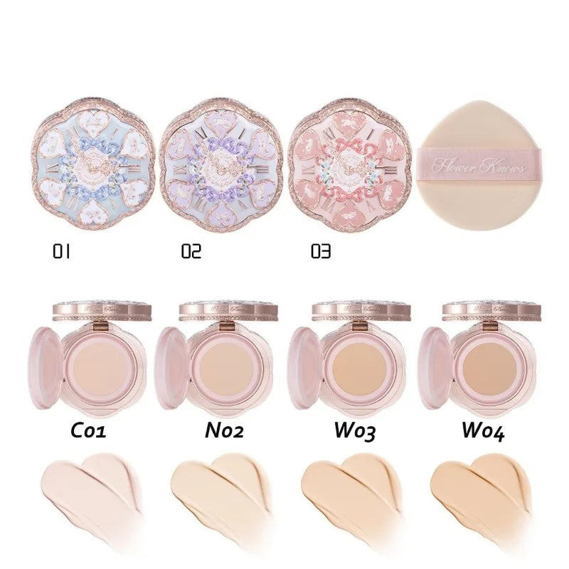 Complete Makeup Gift Set with Lip Cream Blush Cushion BB Concealer & Hydrating Essence in Cosmetic Bag
