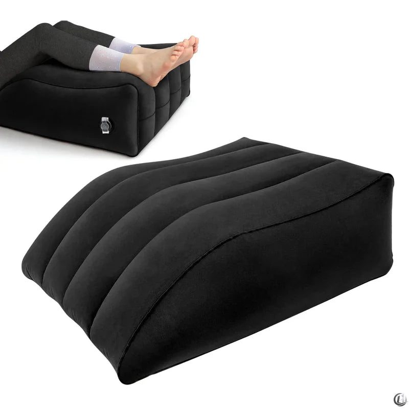 Inflatable Leg Elevation Pillow for Swelling Relief - Portable Wedge for Circulation