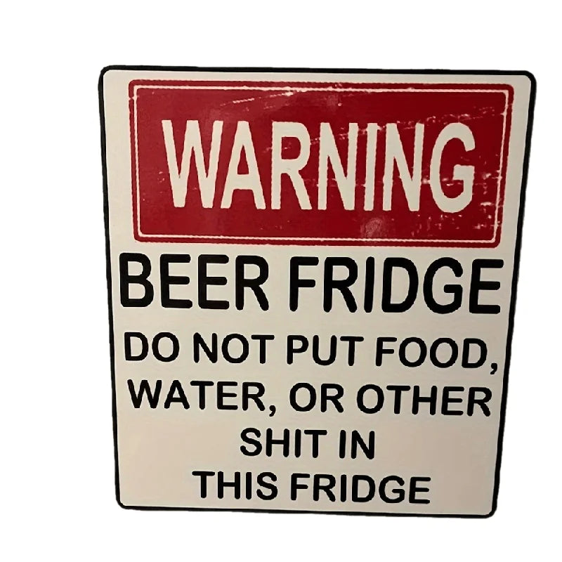Funny Warning Sign Beer Stickers - Kitchen Decor & Dorm Essential