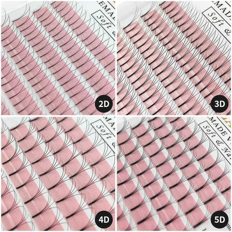 Premade Volume Lash Fans Long Stem False Eyelashes for Natural Mink Look