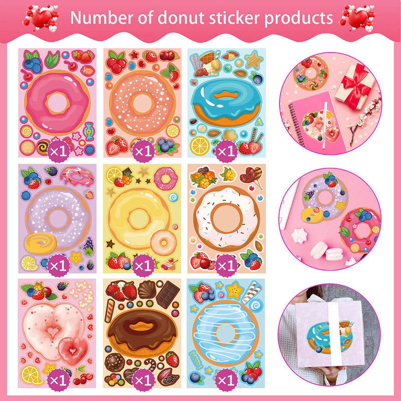 Children's Donut Puzzle Stickers Game - Funny Assemble Jigsaw Kids Educational Toy