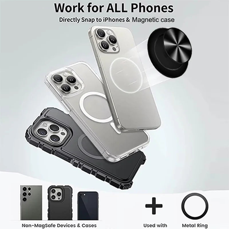Magnetic Phone Grip Holder with Expandable Stand - Magsafe Compatible