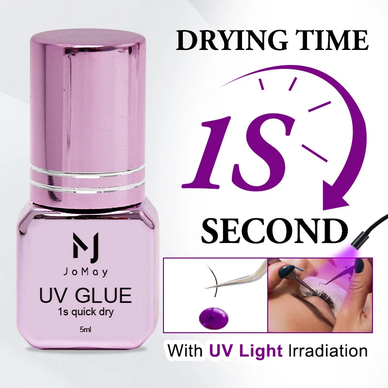 Fast Drying UV Eyelash Extension Glue - Super Strong Adhesive for False Lashes 5ML