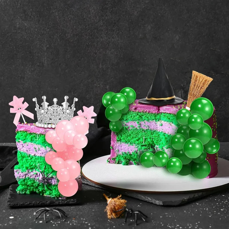 Halloween Witch Party Supplies Cake Decorations Set with Crown and Broom