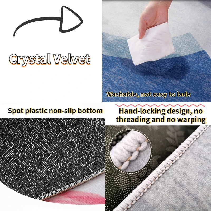 Nordic Minimalist Style Carpet for Living Room & Bedroom Non-Slip Floor Mat