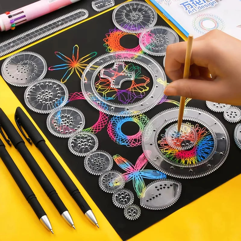 Spirograph Drawing Toy Set for Kids & Students Educational Art Crafts Gears & Stencils