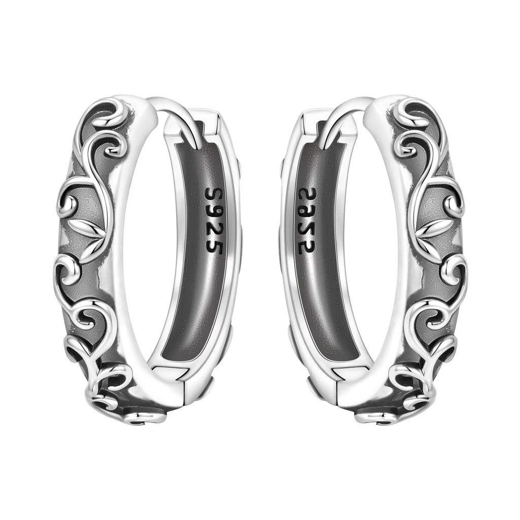 Sterling Silver Iris Flower Earrings for Women – Versatile Hoop Jewelry Gift
