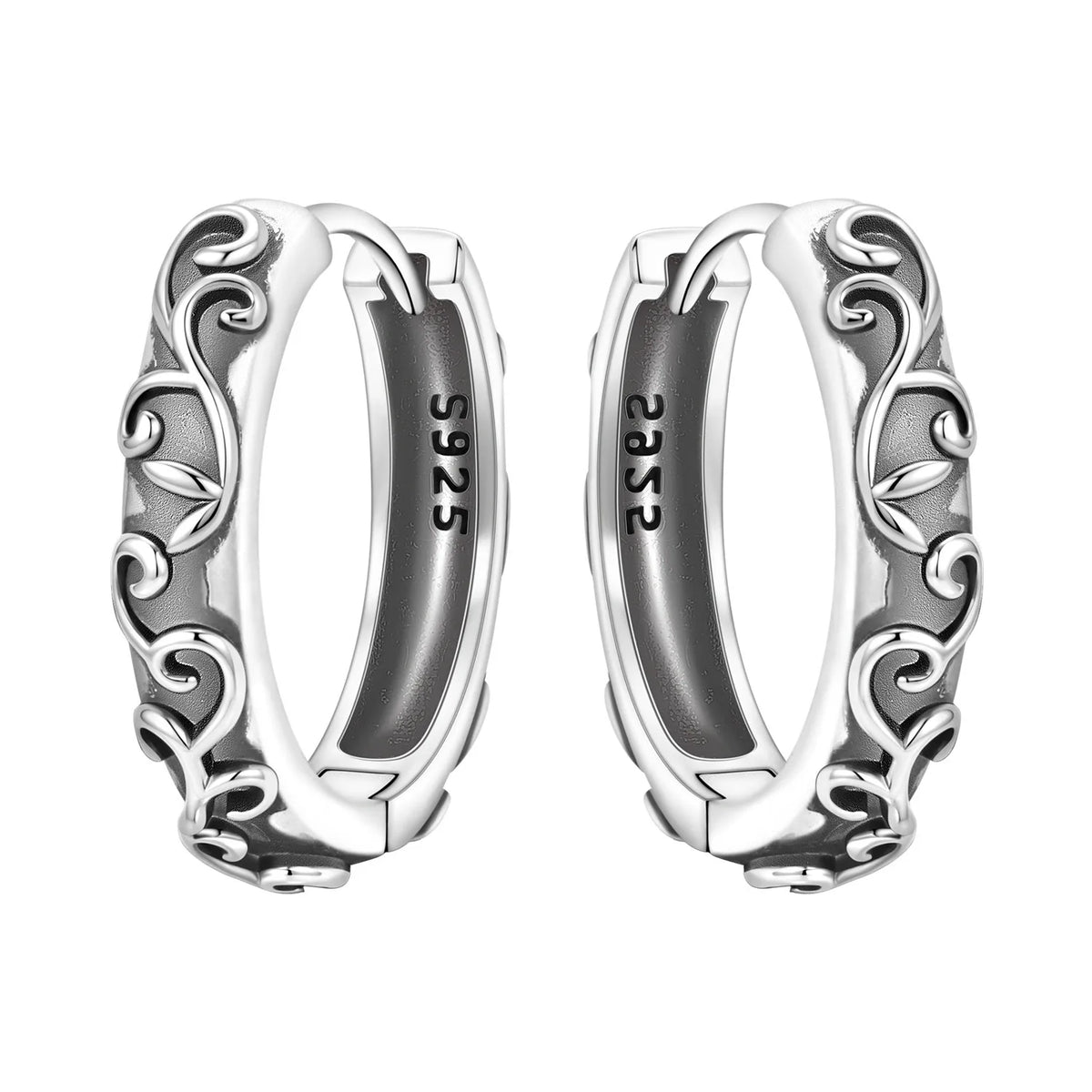 Sterling Silver Iris Flower Earrings for Women – Versatile Hoop Jewelry Gift