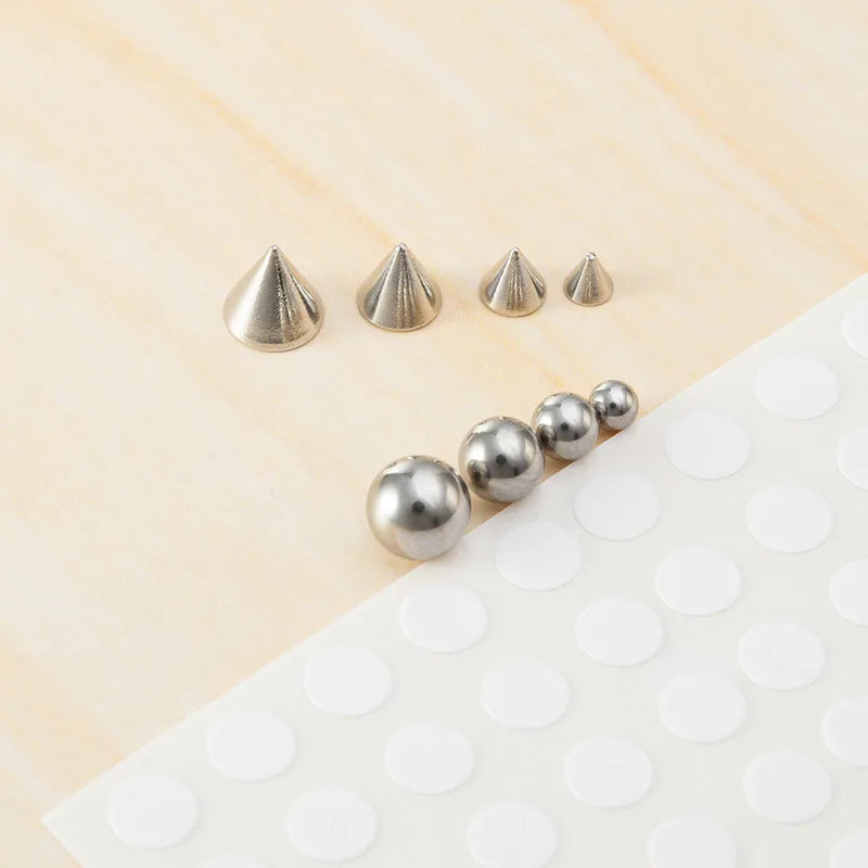 8pcs Fake Lip Nails & 50pcs Body Jewelry Stickers Non Piercing Earrings