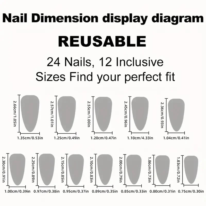 96pcs Almond-Shaped Press-On Nails - Medium Length Pink & White Gradient French Design Glossy Finish