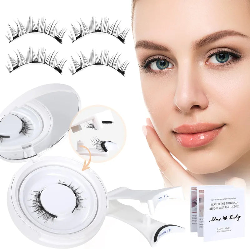Magnetic False Eyelashes Set - Natural Look, Glue-Free, Easy to Wear