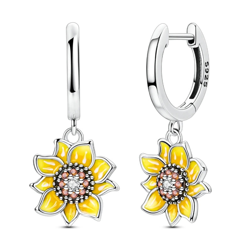 Sterling Silver Gold Plated Cheetah Drop Earrings for Anniversary & Wedding Jewelry
